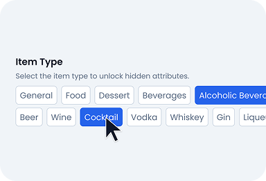 You can display structured drink details by item type.