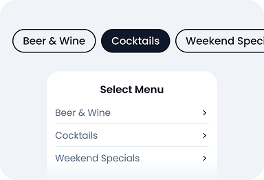 You can create separate menus for different concepts or events.