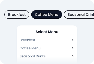 You can create separate menus for different service periods.